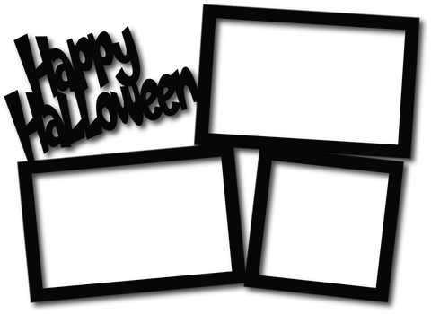 Halloween - 3 Frames - Scrapbook Overlay - Digital Cut File - SVG - INSTANT DOWNLOAD