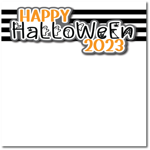 Happy Halloween 2023 - Printed Premade Scrapbook Page 12x12 Layout