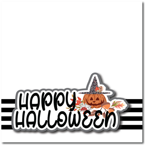 Happy Halloween - Printed Premade Scrapbook Page 12x12 Layout