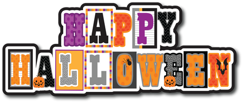 Happy Halloween - Scrapbook Page Title Die Cut