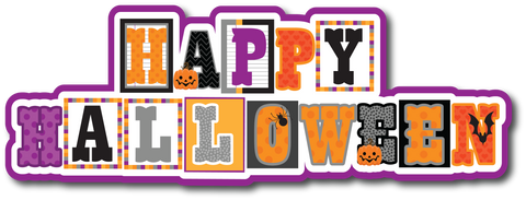 Happy Halloween - Scrapbook Page Title Die Cut