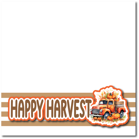 Happy Harvest - Printed Premade Scrapbook Page 12x12 Layout