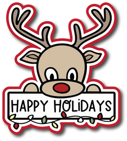 Happy Holidays - Scrapbook Page Title Die Cut