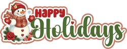 Happy Holidays - Scrapbook Page Title Die Cut