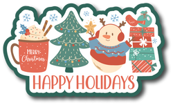 Happy Holidays - Scrapbook Page Title Die Cut