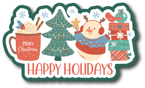 Happy Holidays - Scrapbook Page Title Die Cut