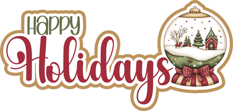 Happy Holidays - Scrapbook Page Title Sticker