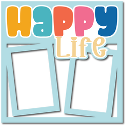 Happy Life - Layered Overlay - Digital Cut File - SVG - INSTANT DOWNLOAD