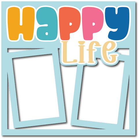 Happy Life - Layered Overlay - Digital Cut File - SVG - INSTANT DOWNLOAD