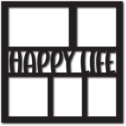 Happy Life - 5 Frames - Scrapbook Overlay - Digital Cut File - SVG - INSTANT DOWNLOAD