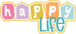 Happy Life - Scrapbook Page Title Die Cut