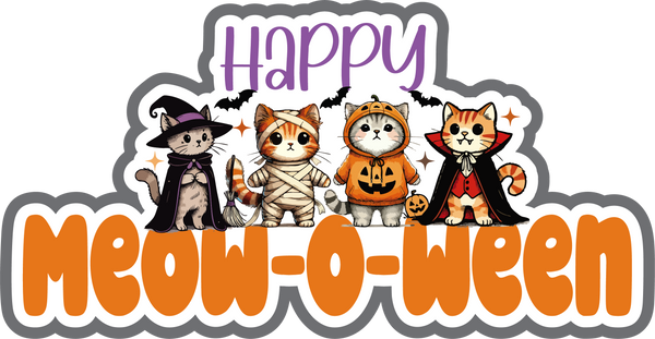 Happy Meow-O-Ween - Scrapbook Page Title Die Cut