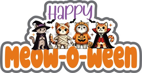 Happy Meow-O-Ween - Scrapbook Page Title Die Cut