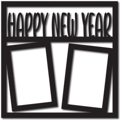 Happy New Year - 2 Vertical Frames - Scrapbook Overlay - Digital Cut File - SVG - INSTANT DOWNLOAD
