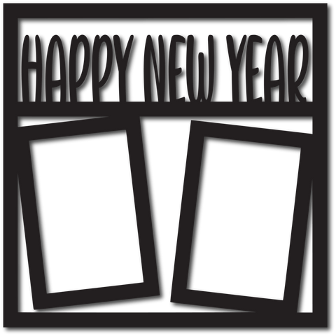 Happy New Year - 2 Vertical Frames - Scrapbook Overlay - Digital Cut File - SVG - INSTANT DOWNLOAD