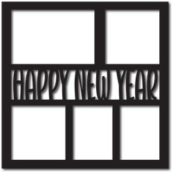 Happy New Year - 5 Frames - Scrapbook Overlay - Digital Cut File - SVG - INSTANT DOWNLOAD