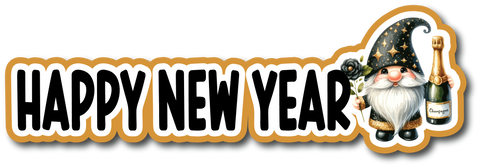 Happy New Year - Scrapbook Page Title Die Cut