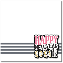 Happy New Year 2024 - Printed Premade Scrapbook Page 12x12 Layout
