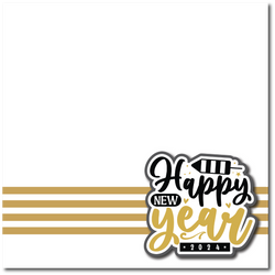 Happy New Year 2024 - Printed Premade Scrapbook Page 12x12 Layout