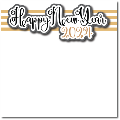 Happy New Year 2024 - Printed Premade Scrapbook Page 12x12 Layout