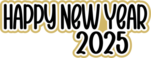 Happy New Year 2025 - Scrapbook Page Title Die Cut