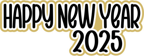 Happy New Year 2025 - Scrapbook Page Title Die Cut