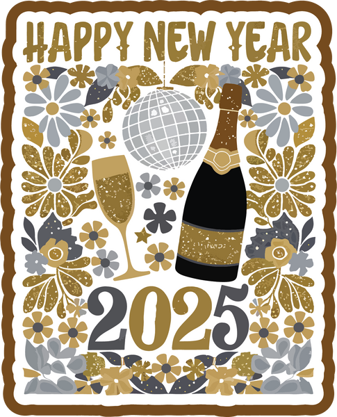 Happy New Year 2025 - Scrapbook Page Title Sticker