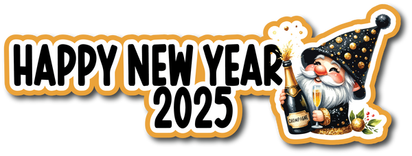 Happy New Year 2025 - Scrapbook Page Title Sticker