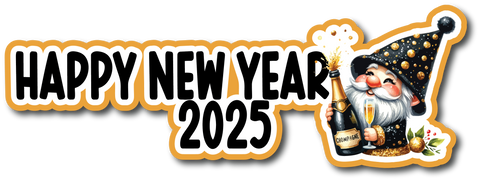 Happy New Year 2025 - Scrapbook Page Title Die Cut