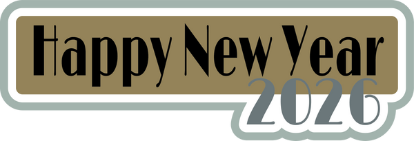 Happy New Year 2026 - Scrapbook Page Title Die Cut