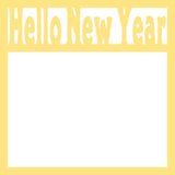 Hello New Year - Scrapbook Page Overlay Die Cut - Choose a Color