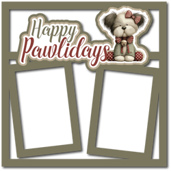 Happy Pawlidays - 2 Frames - Scrapbook Page Layered Overlay Kit