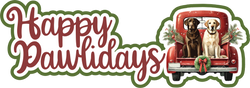 Happy Pawlidays - Scrapbook Page Title Sticker