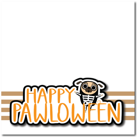Happy Pawloween - Printed Premade Scrapbook Page 12x12 Layout