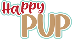 Happy Pup - Scrapbook Page Title Sticker
