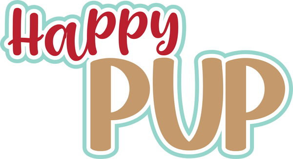 Happy Pup - Scrapbook Page Title Die Cut