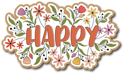 Happy - Scrapbook Page Title Sticker