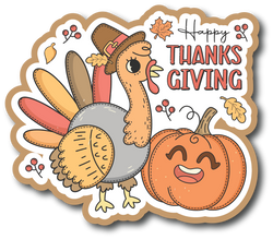 Happy Thanksgiving - Scrapbook Page Title Die Cut