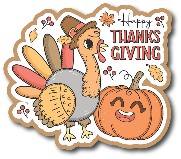 Happy Thanksgiving - Scrapbook Page Title Die Cut