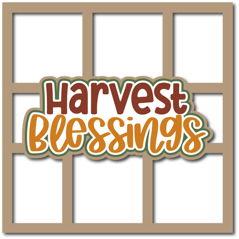 Harvest Blessings - 6 Frames - Scrapbook Page Layered Overlay Kit