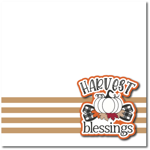 Harvest Blessings - Printed Premade Scrapbook Page 12x12 Layout