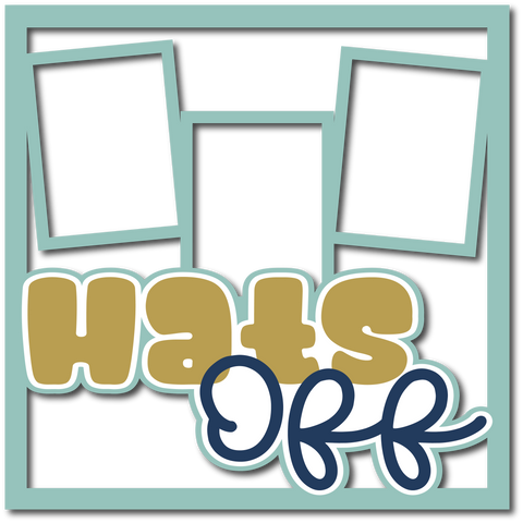Hats Off - 3 Frames - Scrapbook Page Layered Overlay Kit