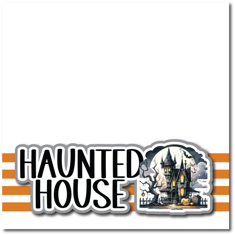 Haunted House - Printed Premade Scrapbook Page 12x12 Layout