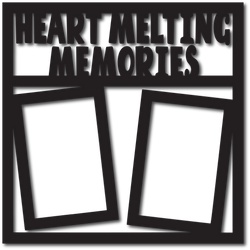 Heart Melting Memories - 2 Vertical Frames - Scrapbook Overlay - Digital Cut File - SVG - INSTANT DOWNLOAD