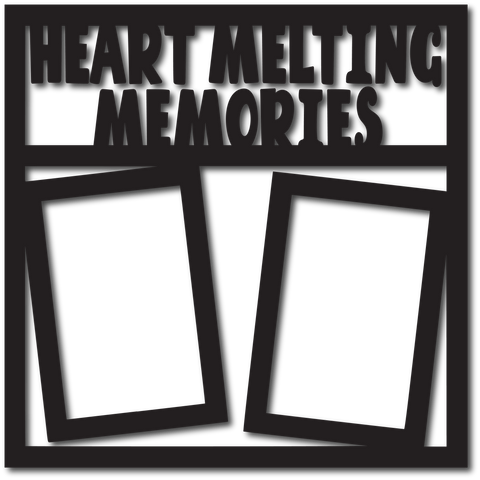 Heart Melting Memories - 2 Vertical Frames - Scrapbook Overlay - Digital Cut File - SVG - INSTANT DOWNLOAD
