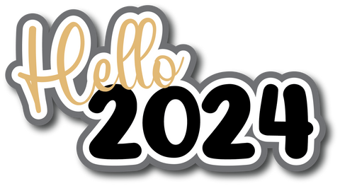 Hello 2024 - Scrapbook Page Title Sticker