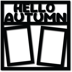 Hello Autumn - 2 Vertical Frames - Scrapbook Overlay - Digital Cut File - SVG - INSTANT DOWNLOAD