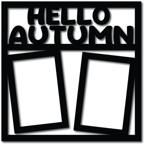 Hello Autumn - 2 Vertical Frames - Scrapbook Overlay - Digital Cut File - SVG - INSTANT DOWNLOAD