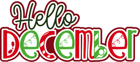 Hello December - Scrapbook Page Title Die Cut