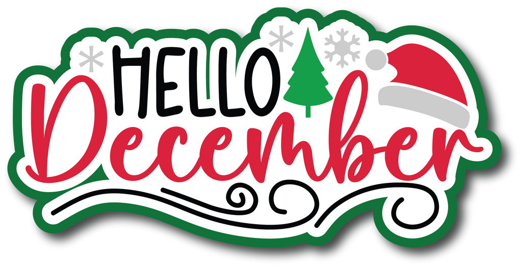 Hello December - Scrapbook Page Title Sticker – Autumn's Crafty Corner